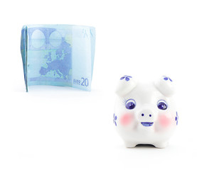 Image showing euro with piggy bank