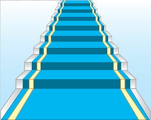 Image showing Stairway with blue track