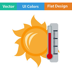 Image showing Icon of sun and thermometer