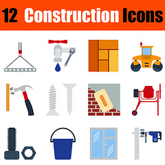 Image showing Flat design construction icon set