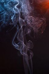 Image showing Beautiful smoke on the black background - macro photo