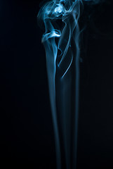 Image showing Beautiful smoke on the black background - macro photo