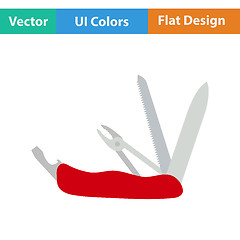 Image showing Flat design icon of folding penknife