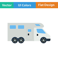 Image showing Icon of camping family caravan car