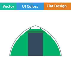 Image showing Flat design icon of touristic tent