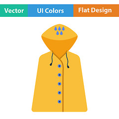 Image showing Flat design icon of raincoat