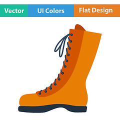 Image showing Flat design icon of hiking boot