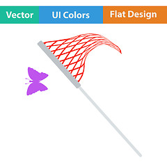 Image showing Flat design icon of butterfly net