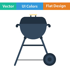 Image showing Flat design icon of barbecue