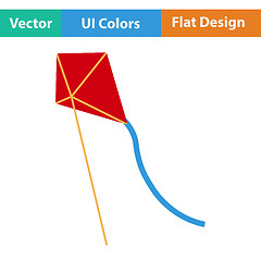 Image showing Flat design icon of kite 