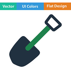 Image showing Flat design icon of camping shovel 