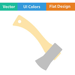 Image showing Flat design icon of camping axe 