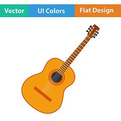 Image showing Flat design icon of acoustic guitar