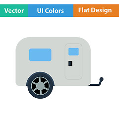 Image showing Icon of camping family caravan car