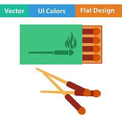 Image showing Flat design icon of match box