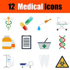 Image showing Flat design medical icon set