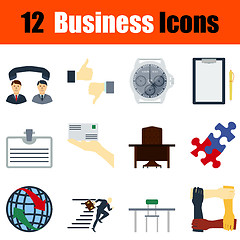Image showing Flat design business icon set