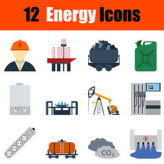 Image showing Flat design energy icon set