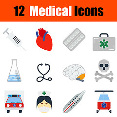 Image showing Flat design medical icon set
