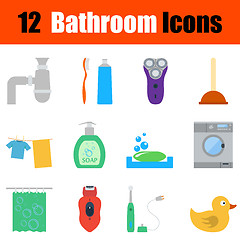 Image showing Flat design bathroom icon set