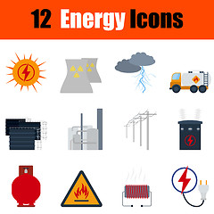 Image showing Flat design energy icon set