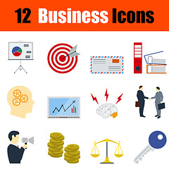 Image showing Flat design business icon set