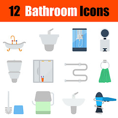 Image showing Flat design bathroom icon set