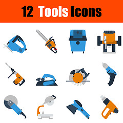 Image showing Flat design tools icon set