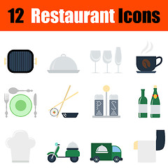 Image showing Flat design restaurant icon set