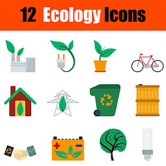 Image showing Flat design ecology icon set
