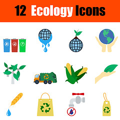 Image showing Flat design ecology icon set