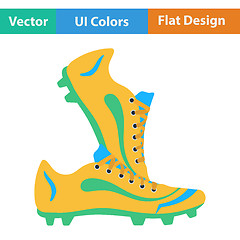 Image showing Flat design icon of football boots