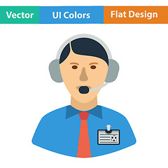 Image showing Flat design icon of football commentator