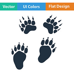 Image showing Flat design icon of bear trails 