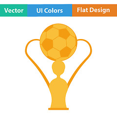 Image showing Flat design icon of football cup