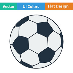 Image showing Flat design icon of football ball