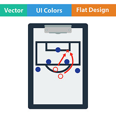 Image showing Icon of football coach tablet with game plan