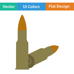 Image showing Flat design icon of rifle ammo 
