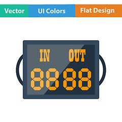 Image showing Flat design icon of football referee scoreboard