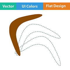 Image showing Flat design icon of boomerang