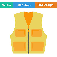 Image showing Flat design icon of hunter vest