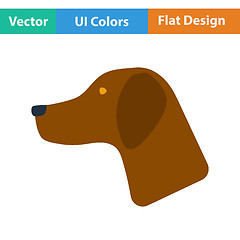 Image showing Flat design icon of hinting dog had 