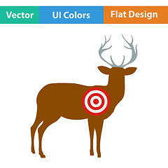 Image showing Icon of deer silhouette with target