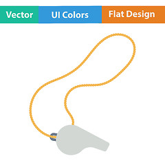 Image showing Flat design icon of whistle on lace
