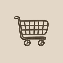 Image showing Shopping cart sketch icon.