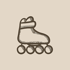 Image showing Roller skate sketch icon.