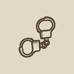 Image showing Handcuffs sketch icon.