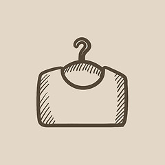 Image showing Sweater on hanger sketch icon.