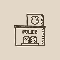 Image showing Police station  sketch icon.