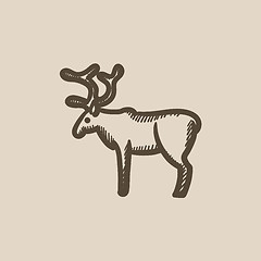 Image showing Deer sketch icon.